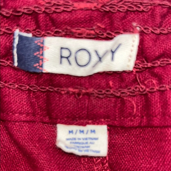 Roxy Red Linen Pants Size Medium - Picture 5 of 8